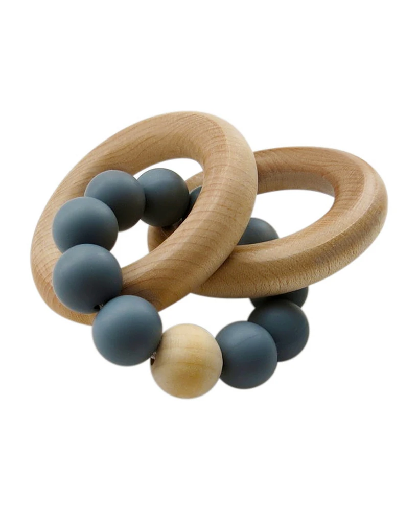 3 Stories Trading Tiny Teethers Infant Silicone And Beech Wood Rattle Teether