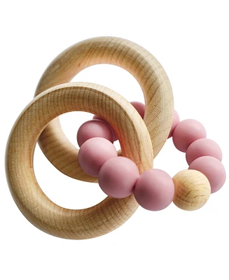 3 Stories Trading Tiny Teethers Infant Silicone And Beech Wood Rattle Teether