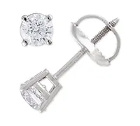 Certified Diamond Stud Earrings (1/2 ct. t.w.) in 14k White Gold