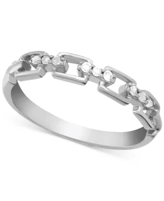 Diamond (1/10 ct. t.w.) Link Band Ring Sterling Silver