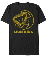 Disney Men's Lion King Simba Cave Painting Short Sleeve T-Shirt