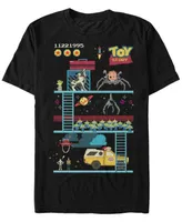 Disney Pixar Men's Toy Story 8-Bit Video Game Scene Short Sleeve T-Shirt