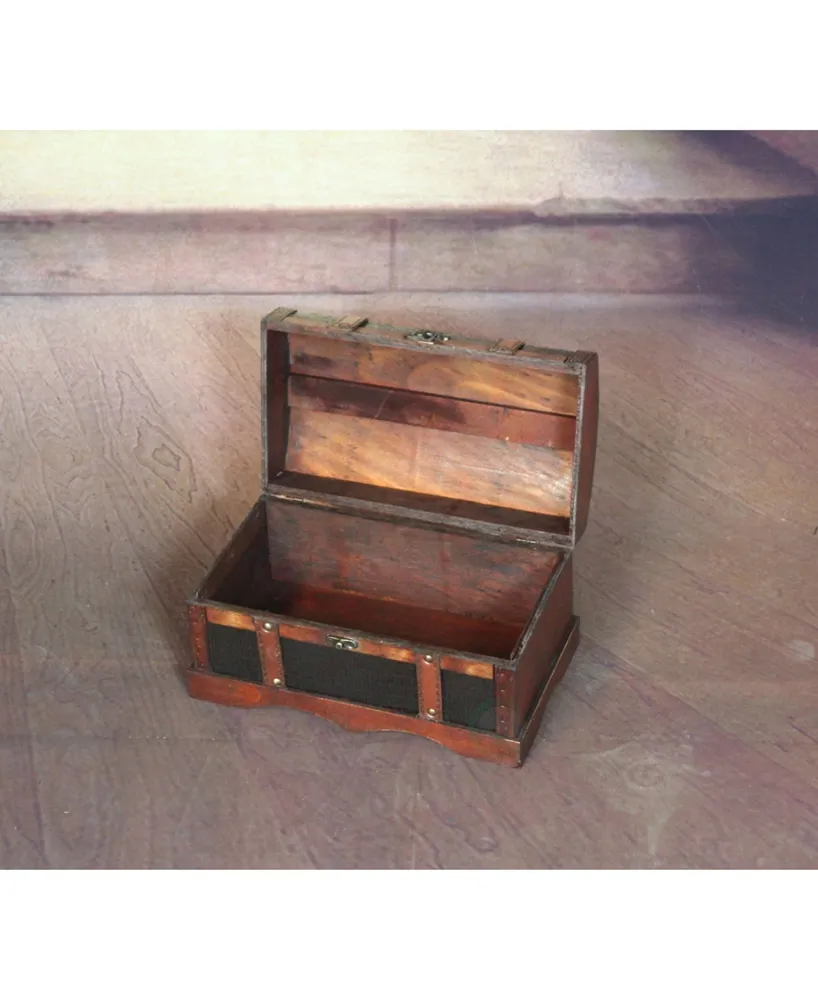 Vintiquewise Leather Wooden Chest