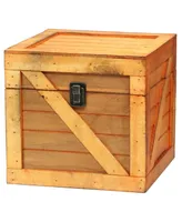 Vintiquewise Wooden Stackable Treasure Chest Cargo Crate Style