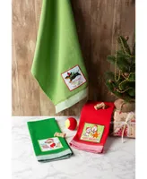 Design Imports Assorted Holiday Pup Embellished Dishtowel Set