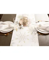 Design Imports Snowflake Sparkle Printed Table Runner