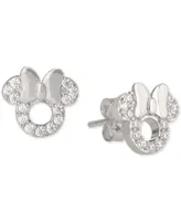 Disney Children's Cubic Zirconia Minnie Mouse Stud Earrings in Sterling Silver