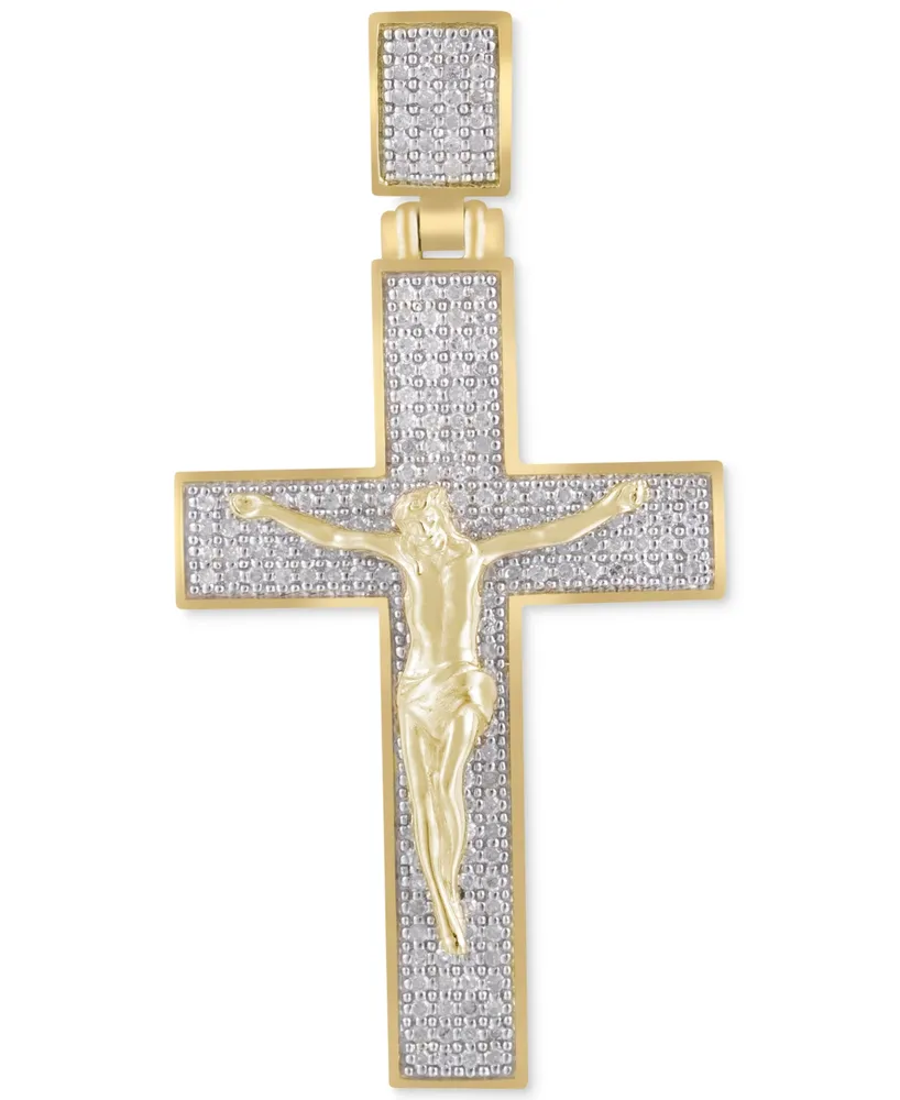 Men's Diamond Crucifix Pendant (5/8 ct. t.w.) in 10k Gold