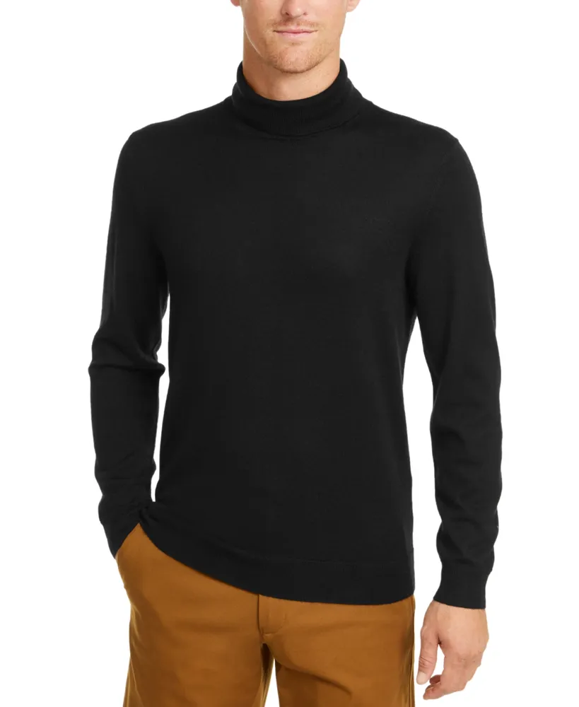 Club Room Men's Merino Wool Blend Turtleneck Sweater, Created for Macy's