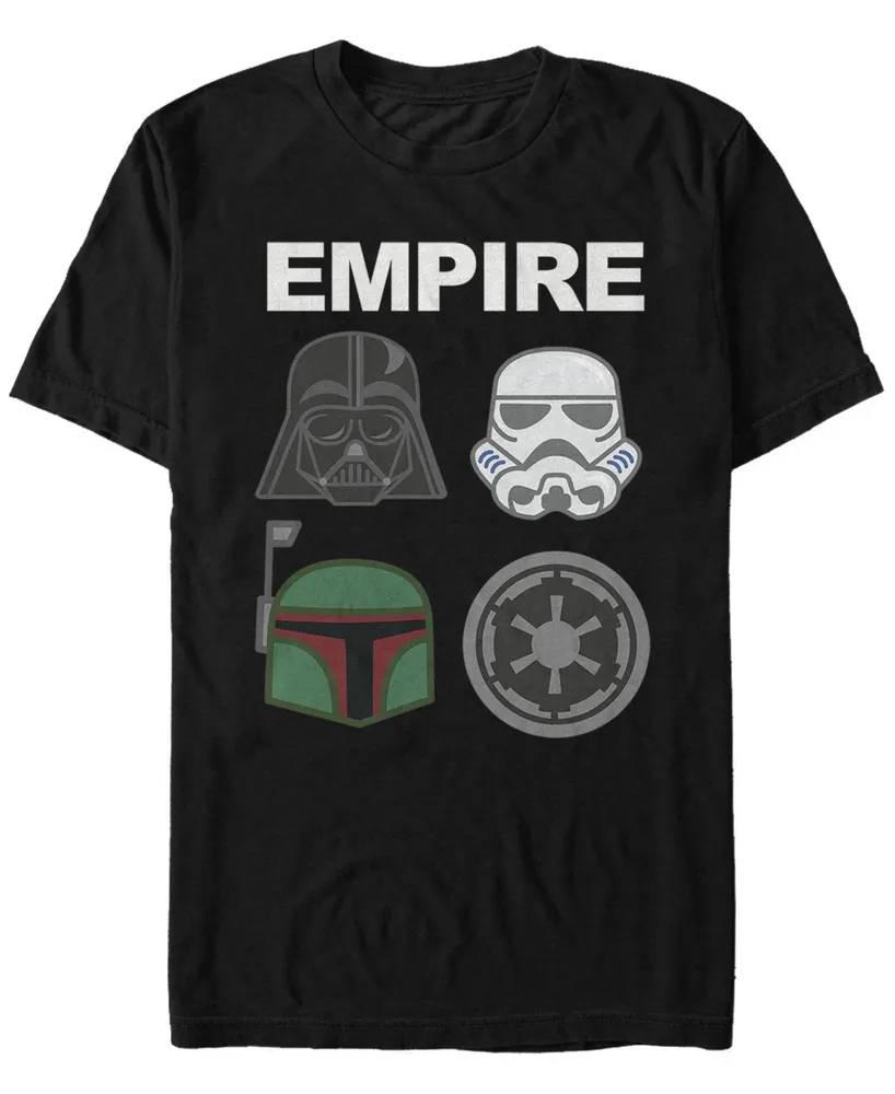 Star Wars Men's Classic Empire Helmet Logos Short Sleeve T-Shirt