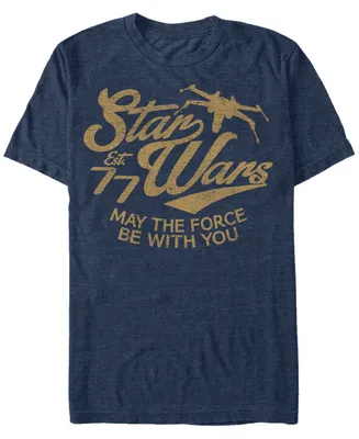 Star Wars Men's Classic May The Force Be With You Text Short Sleeve T-Shirt
