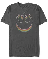 Star Wars Men's Classic Retro Rainbow Layered Rebel Logo Short Sleeve T-Shirt