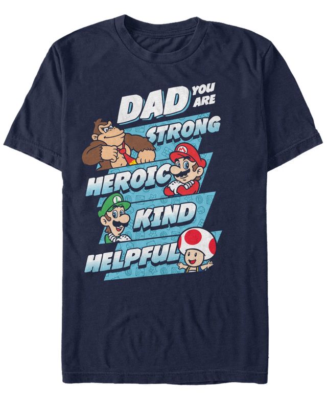Nintendo Men's Super Mario Dad Strengths Short Sleeve T-Shirt