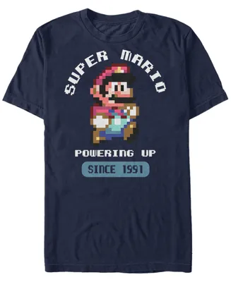 Nintendo Men's Super Mario Powering Up Since 1991 Short Sleeve T-Shirt