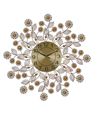 Three Star Flowers Wall Clock