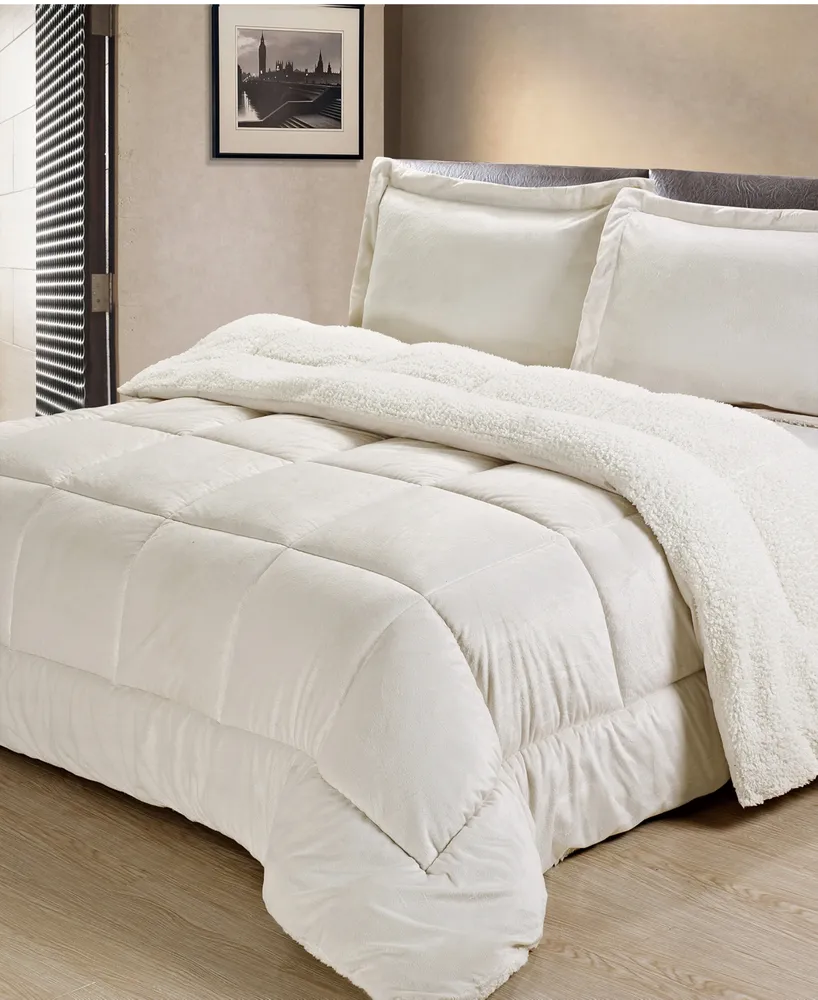 Ultimate Luxury Reversible Micromink and Sherpa King Bedding Comforter Set