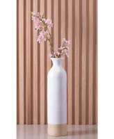 Uniquewise Cylinder Shaped Tall Spun Bamboo Floor Vase Glossy Lacquer Bamboo, Small