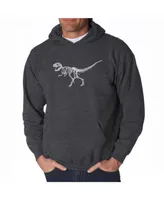 La Pop Art Men's Word Hooded Sweatshirt - Dinosaur T-Rex Skeleton