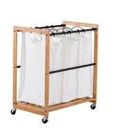 Trinity 3 Bag Bamboo Laundry Cart