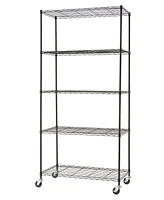 Trinity Basics 5-Tier Wire Shelving Rack with Nsf Includes Wheels