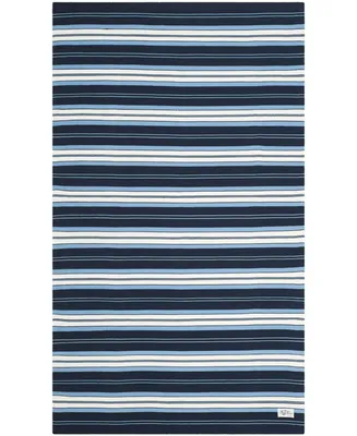 Lauren Ralph Lauren Leopold Stripe LRL2462A Navy 5' X 8' Outdoor Area Rug