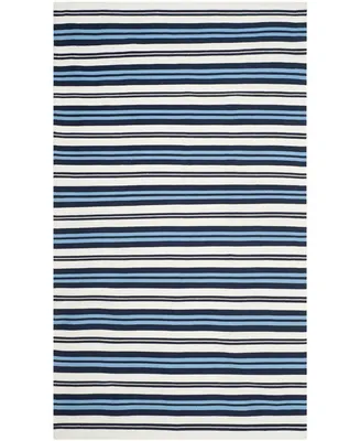 Lauren Ralph Lauren Leopold Stripe LRL2462B White and French Blue 8' X 10' Outdoor Area Rug