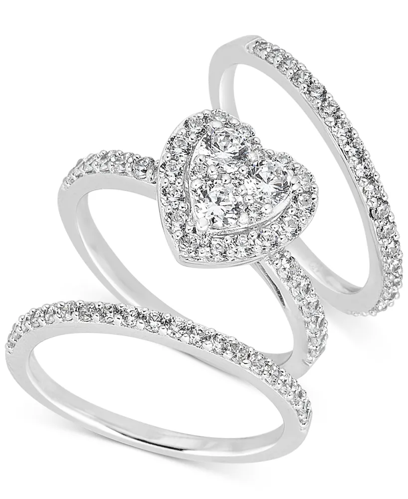 Diamond Heart Cluster Bridal Set (1-1/2 ct. t.w.) in 14k White Gold