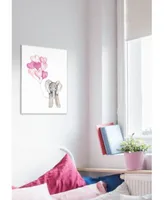 Stupell Industries Baby Elephant With Pink Heart Balloons Wall Art Collection