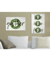 Stupell Industries Gather Boxwood Wreath Typography Canvas Wall Art, 16" x 20"