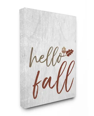 Stupell Industries Hello Fall Oak Leaves and Acorn Canvas Wall Art, 24" x 30"