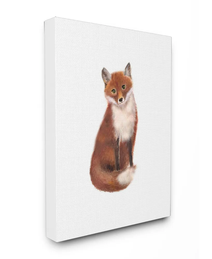 Stupell Industries Red Fox Watercolor Illustration Canvas Wall Art, 24" x 30"