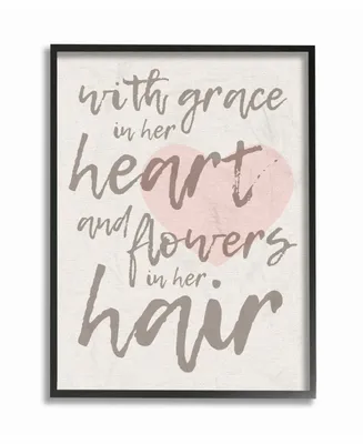 Stupell Industries Grace In Her Heart and Flowers in Her Hair Framed Giclee Art, 11" x 14"