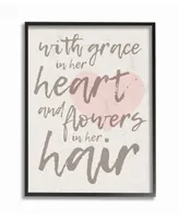 Stupell Industries Grace In Her Heart and Flowers in Her Hair Framed Giclee Art, 11" x 14"