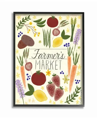 Stupell Industries Farmer's Market Vegetable Illustration Framed Giclee Art, 11" x 14"