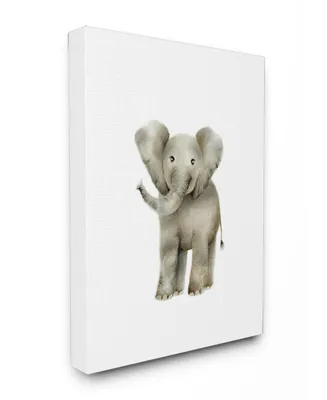 Stupell Industries Happy Baby Elephant Illustration Canvas Wall Art, 16" x 20"