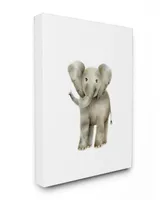 Stupell Industries Happy Baby Elephant Illustration Canvas Wall Art, 16" x 20"