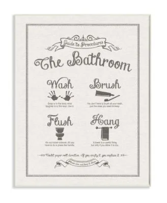 Stupell Industries Guide To Bathroom Procedures Linen Look Art Collection