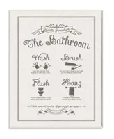 Stupell Industries Guide To Bathroom Procedures Linen Look Art Collection