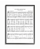 Stupell Industries It is Well With My Soul Vintage-Inspired Sheet Music Framed Giclee Art, 11" x 14"