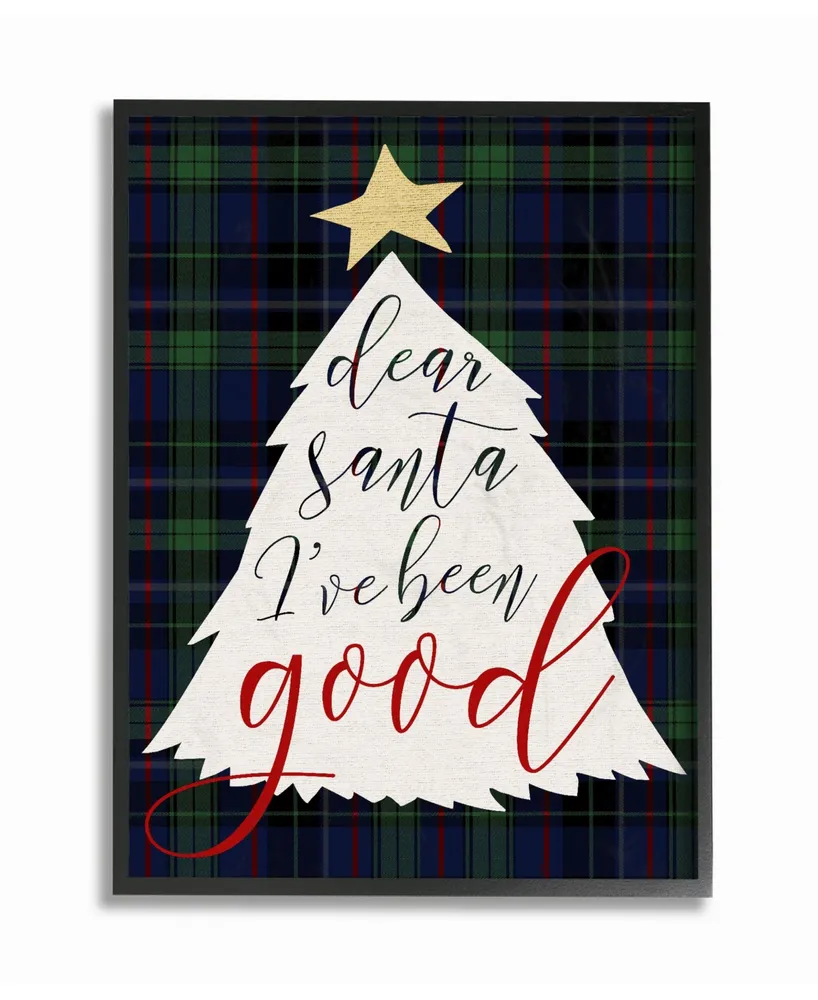 Stupell Industries Dear Santa Christmas Tree Framed Giclee Art, 11" x 14"