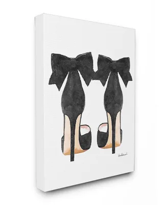 Stupell Industries Glam Pumps Heels with Black Bow Canvas Wall Art, 16" x 20"