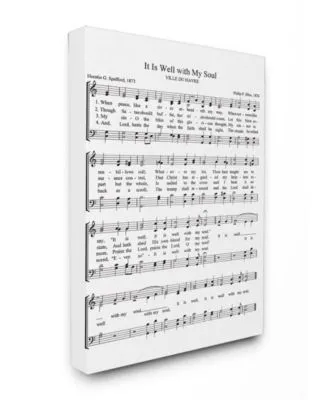 Stupell Industries It Is Well With My Soul Vintage Inspired Sheet Music Art Collection