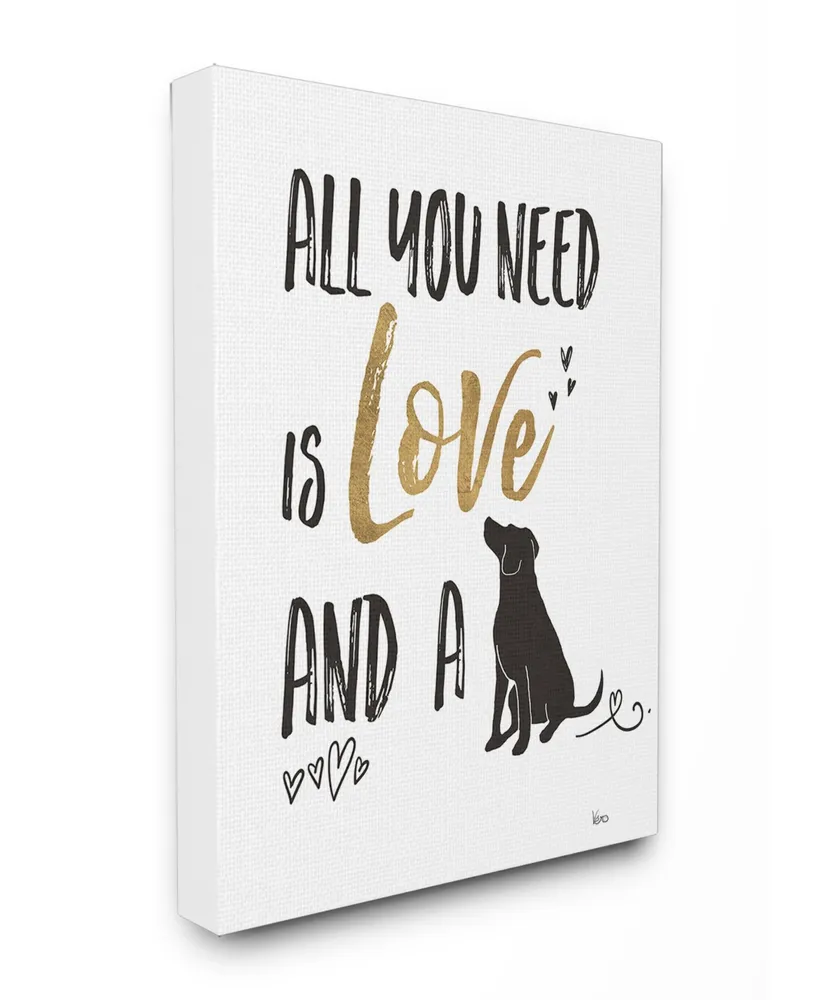 Stupell Industries Dog Lover Typography Canvas Wall Art, 16" x 20"
