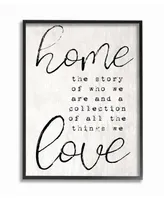 Stupell Industries Home and Love - Story of Who We Are Framed Giclee Art, 16" x 20"