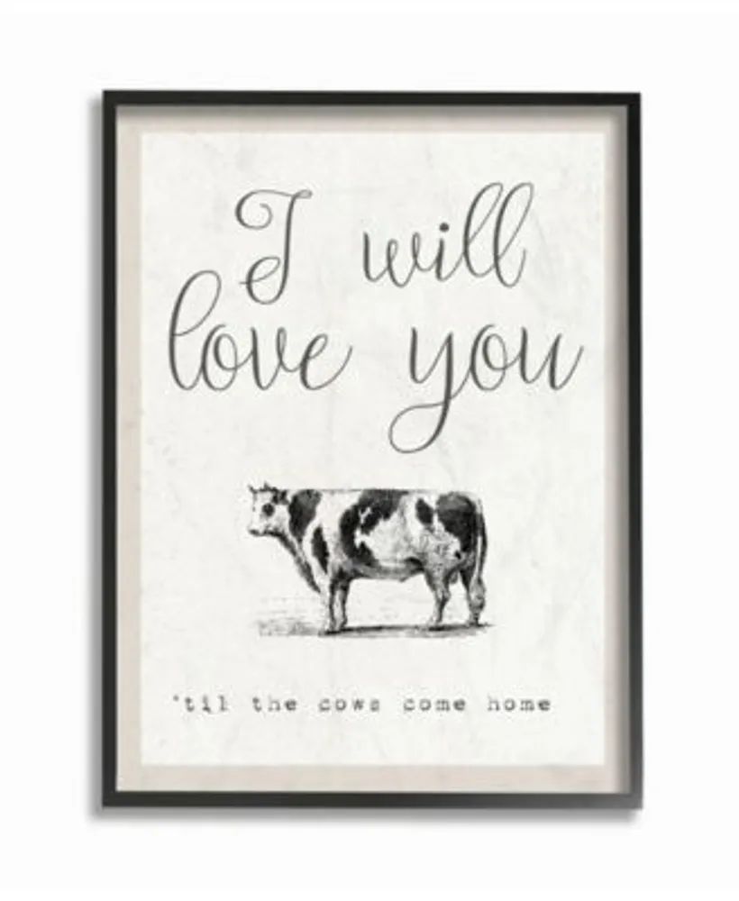 Stupell Industries Love You Till The Cows Come Home Framed Giclee Art Collection