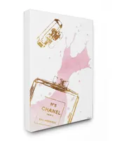 Stupell Industries Glam Perfume Bottle Splash Pink Gold Canvas Wall Art