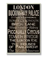 Stupell Industries Home Decor London Landmark Typography Wall Plaque Art, 12.5" x 18.5"