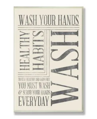 Stupell Industries Home Decor Wash Your Hands Typography Bathroom Art Collection