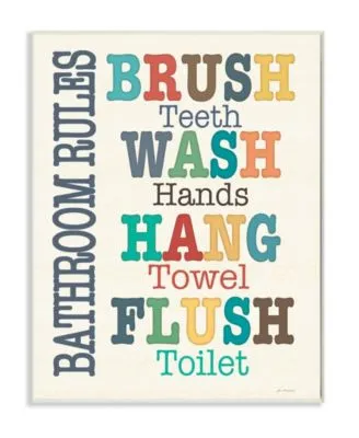 Stupell Industries Home Decor Colorful Bathroom Rules Typog Art Collection By Jo Moulton
