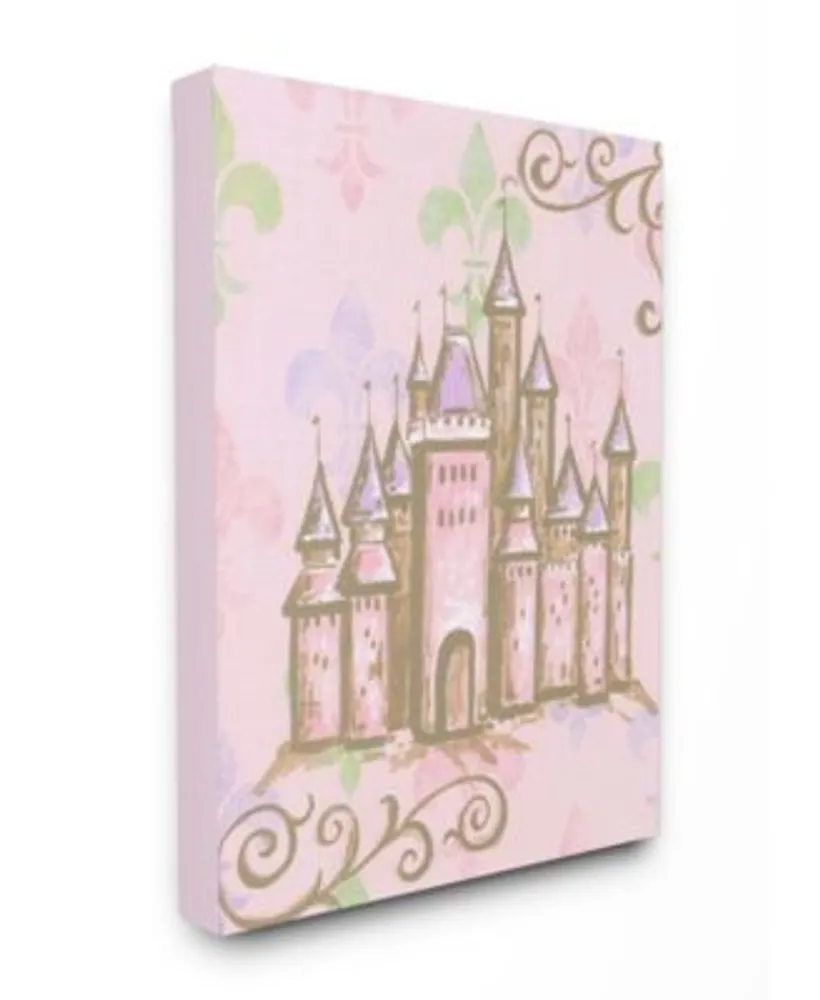 Stupell Industries The Kids Room Castle With Fleur De Lis On Pink Background Art Collection